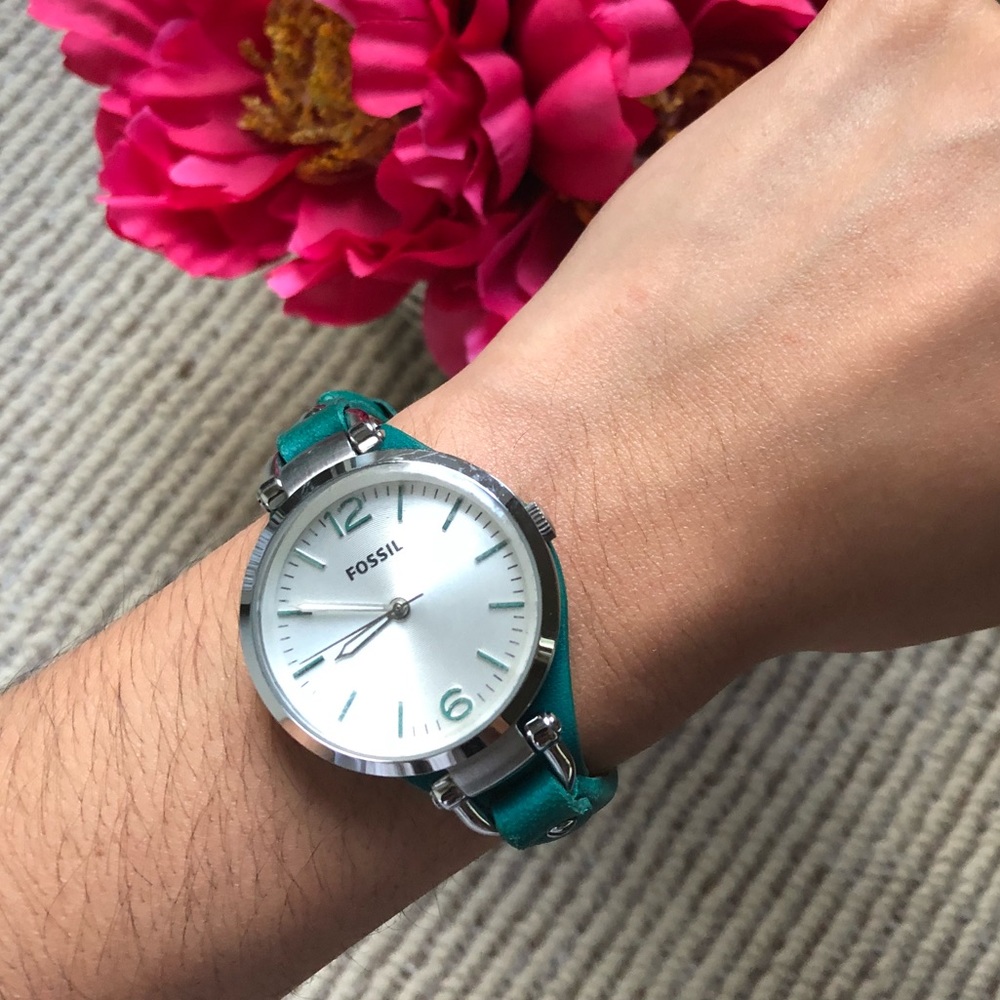 Turquoise Leather Fossil Watch